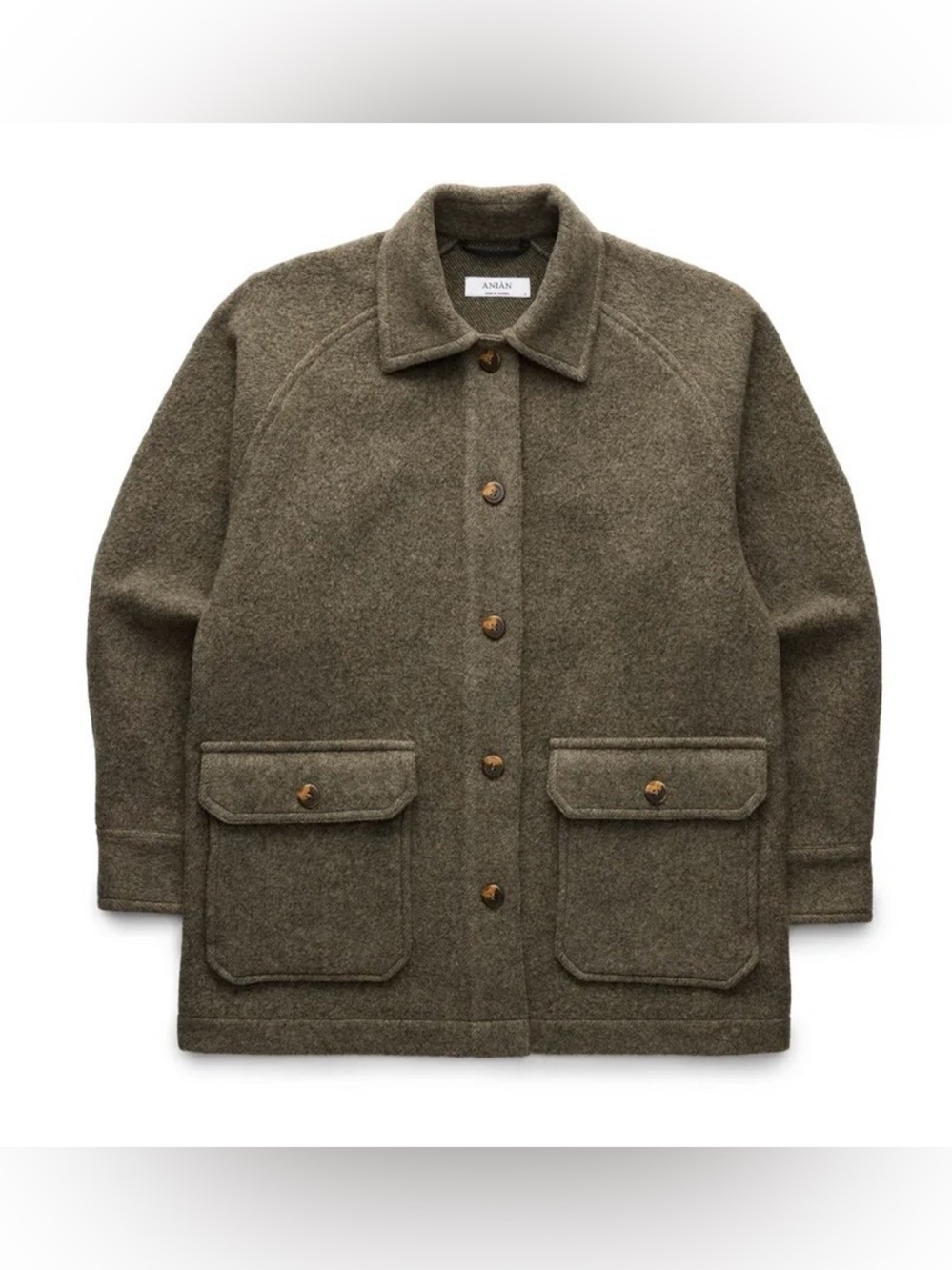 ANIAN The Georgia Coat Sz Small Brown Recycled Wool Shacket Shirt Jacket Canada